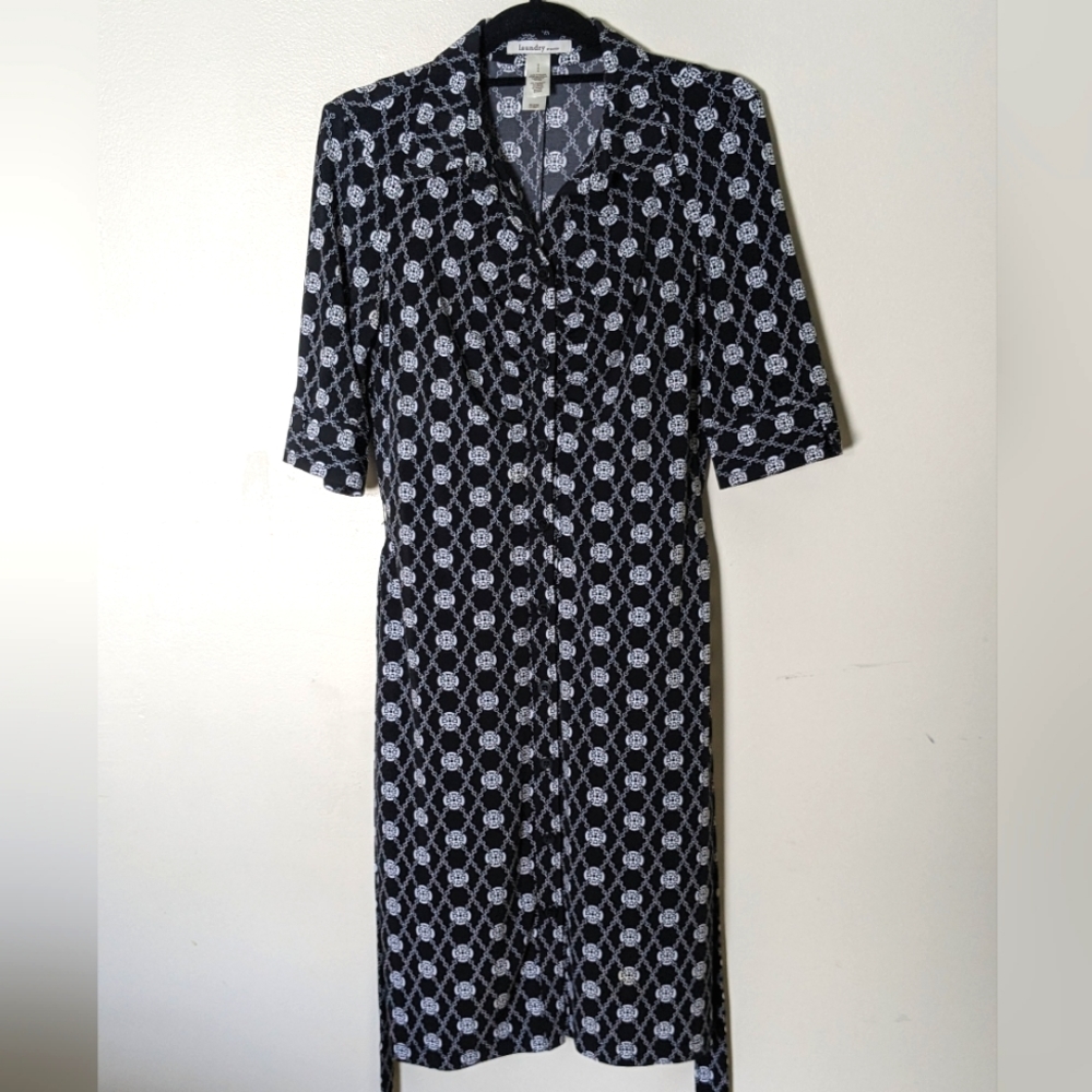 Laundry by Design Button Down Dress with Sash Women's 8